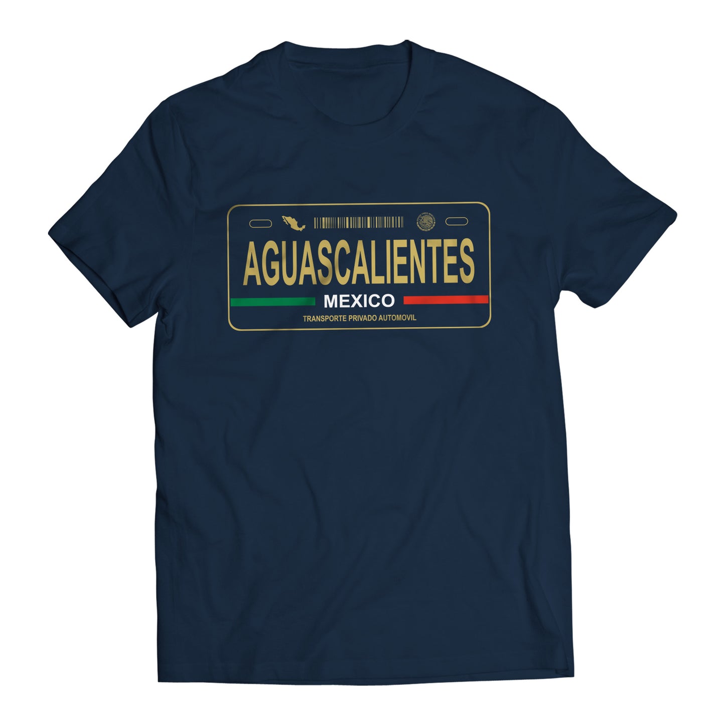 Aguascalientes Mexico License Plate T-Shirt - Playera con Placa de Carro Men's Graphic T-Shirt