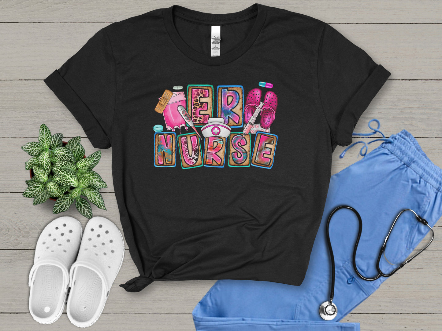 ER Nurse Essential Cute Colorful Graphic Unisex T-Shirt | Trendy Apparel for Medical Professionals