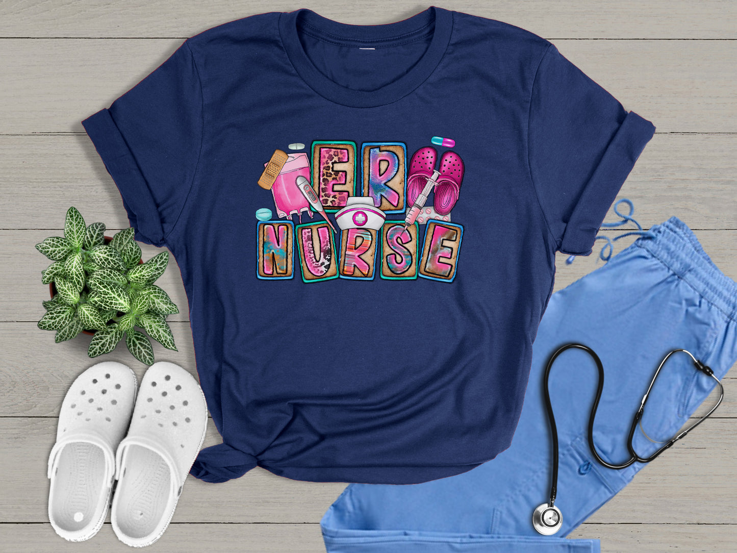 ER Nurse Essential Cute Colorful Graphic Unisex T-Shirt | Trendy Apparel for Medical Professionals