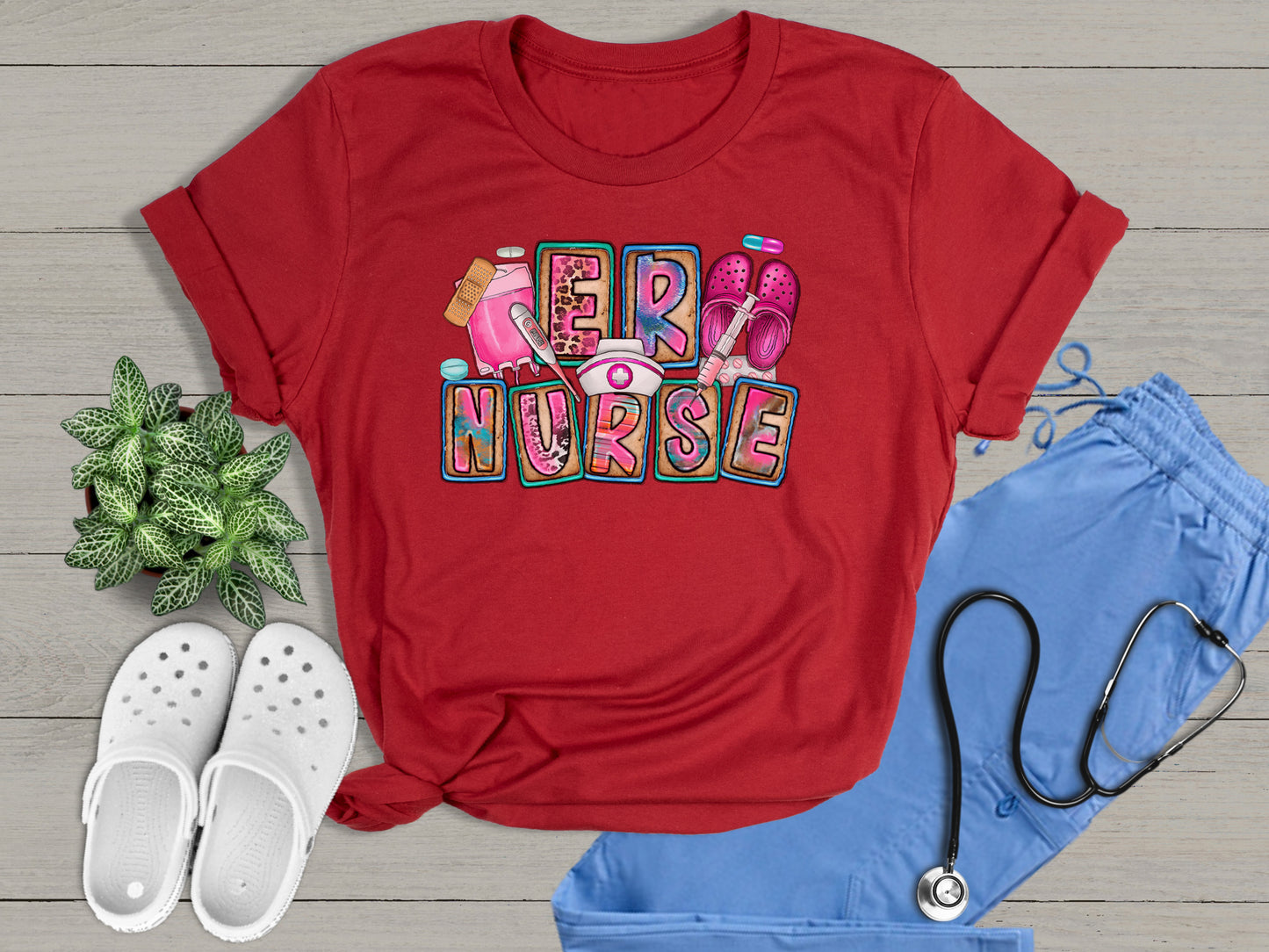 ER Nurse Essential Cute Colorful Graphic Unisex T-Shirt | Trendy Apparel for Medical Professionals