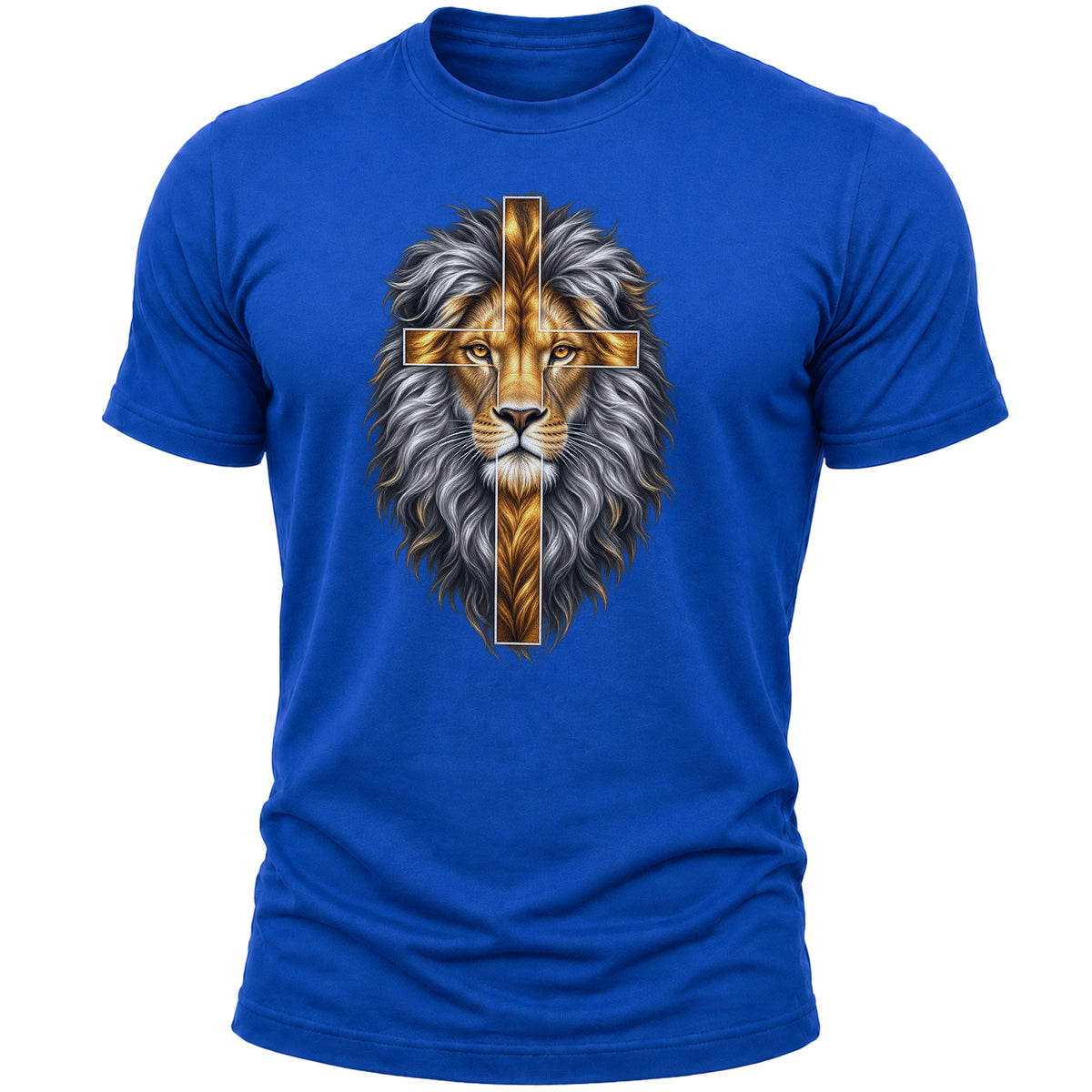 Lion of Judah Cross Christian T-Shirt – Jesus Christ Faith Religious Graphic Tee for Men