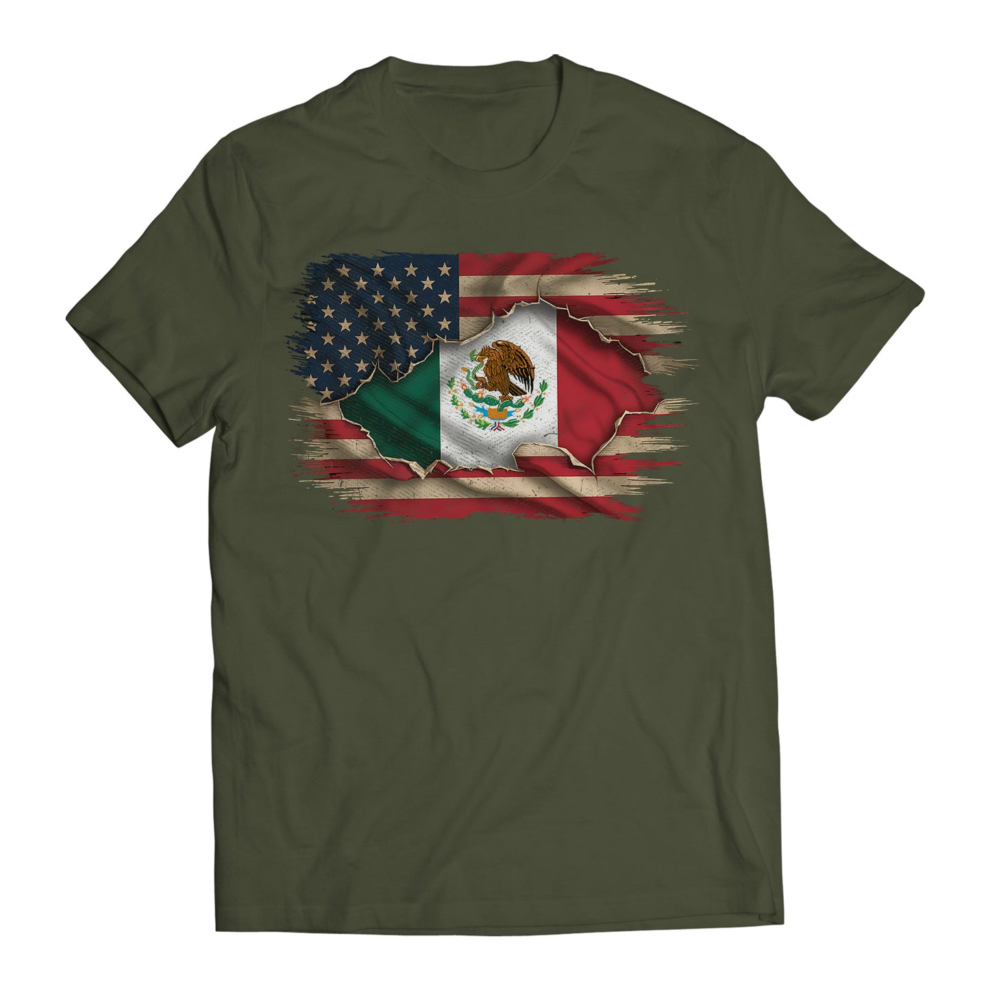 Mexican American Flag Mexican Roots Chicano Pride T-Shirt