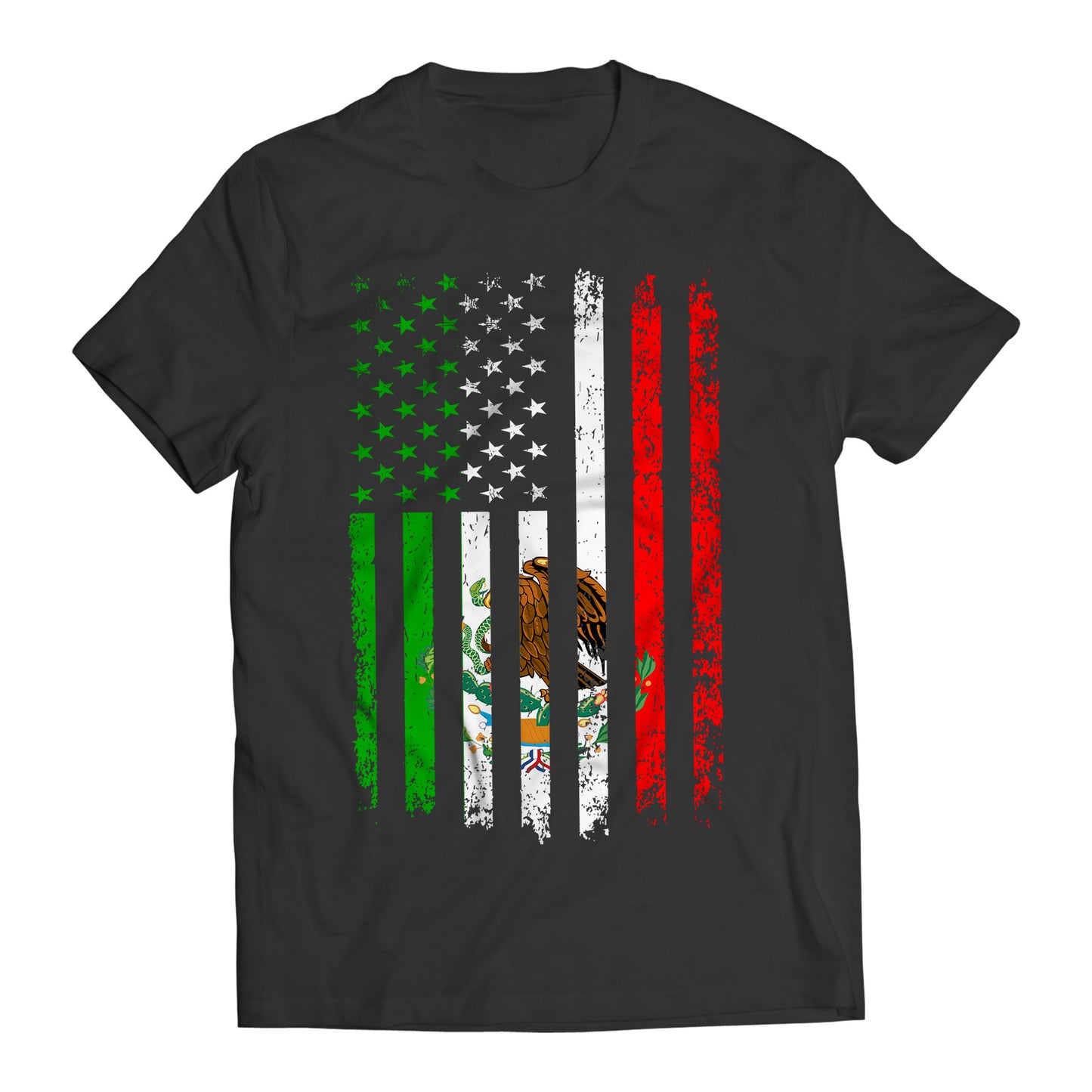 Mexican American Patriotic Vertical Flag Men's Graphic T-Shirt