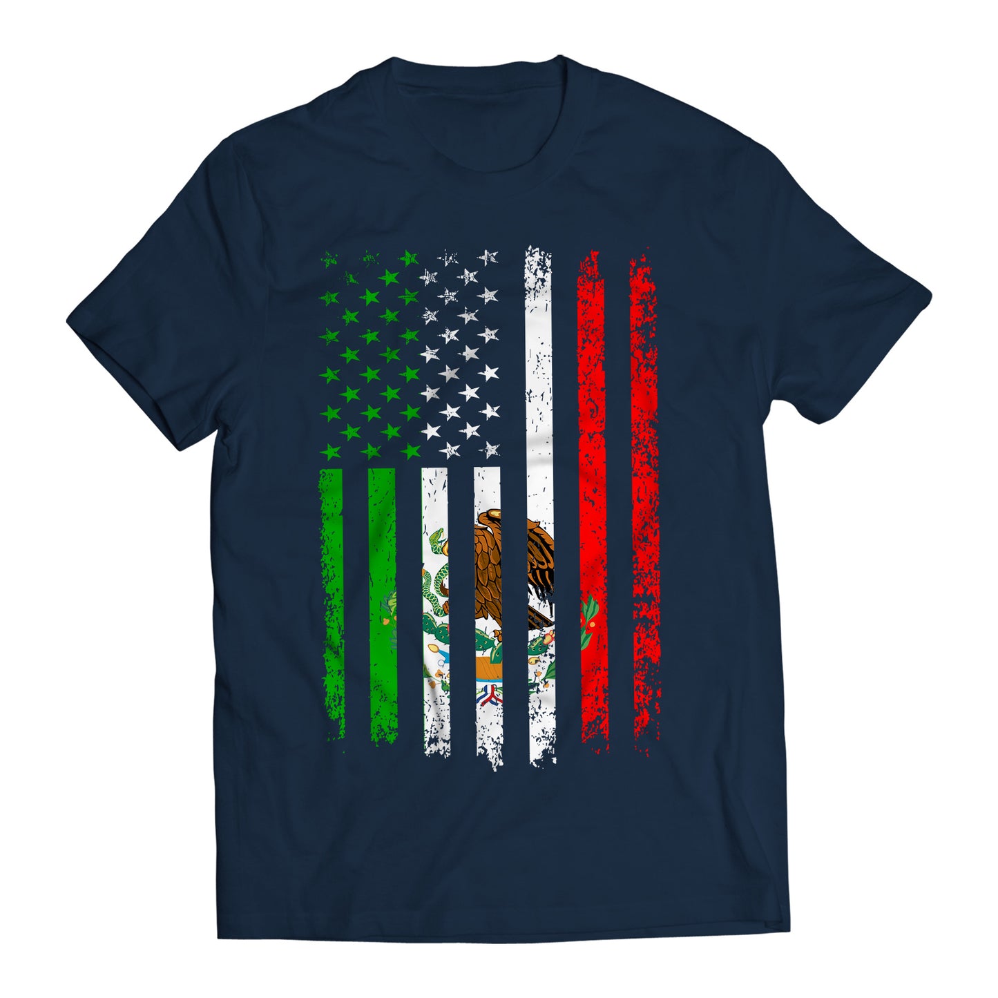 Mexican American Patriotic Vertical Flag Men's Graphic T-Shirt