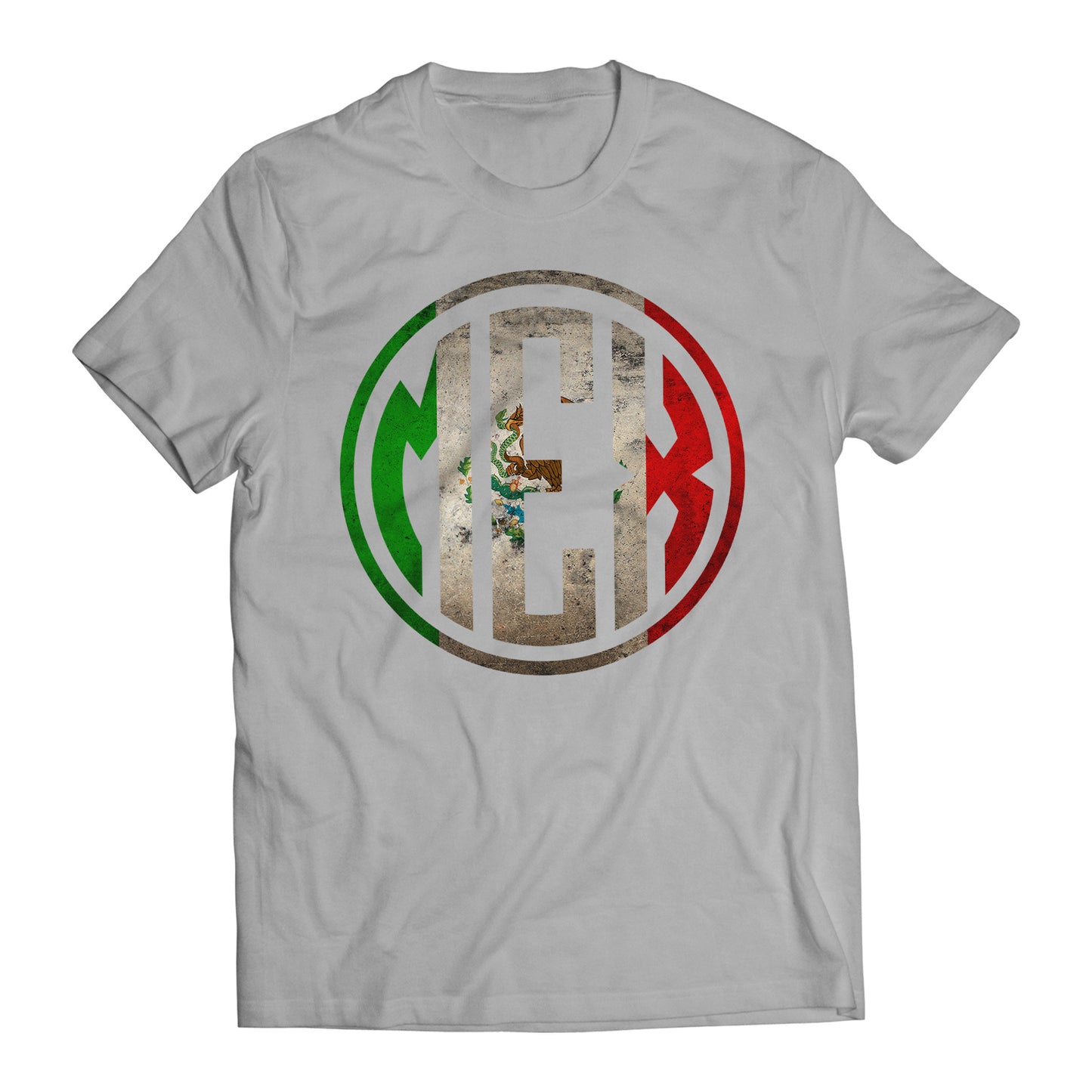 Mexican Flag Distressed Logo Mexico Independence Day Men's Graphic T-Shirt