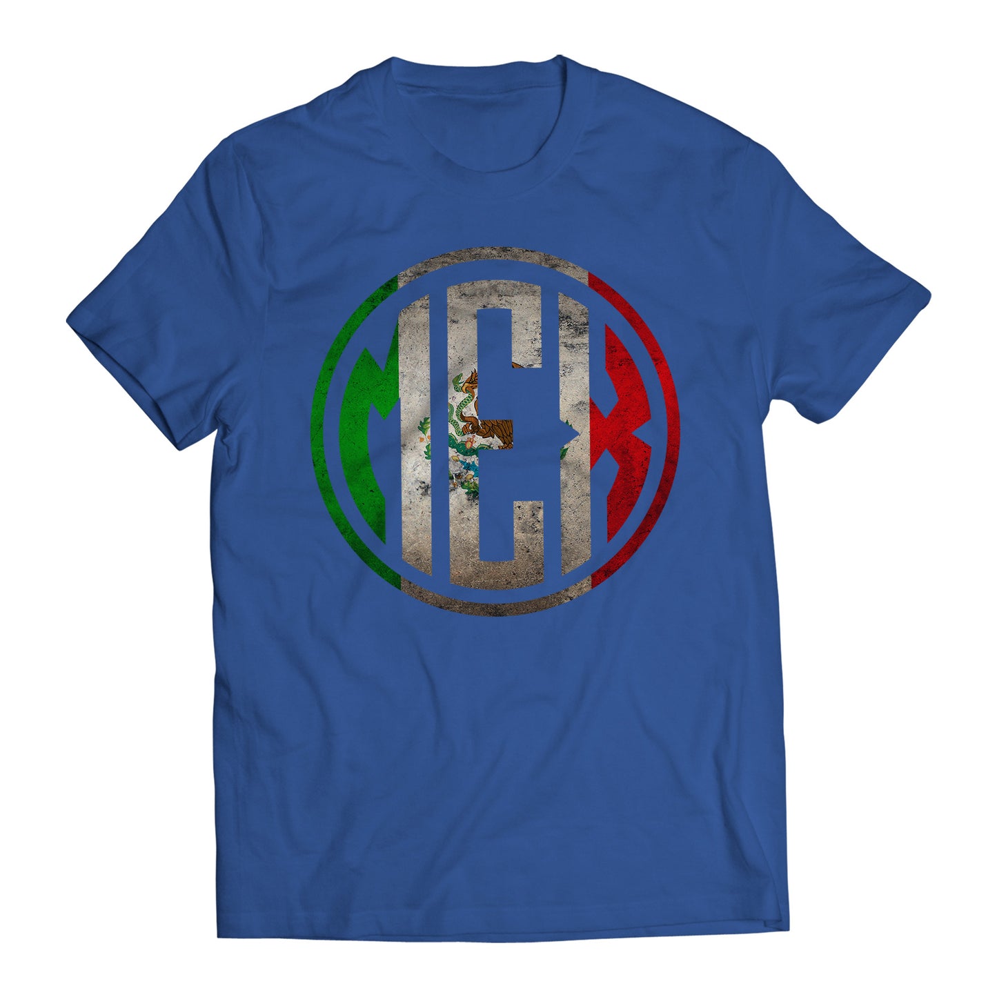 Mexican Flag Distressed Logo Mexico Independence Day Men's Graphic T-Shirt