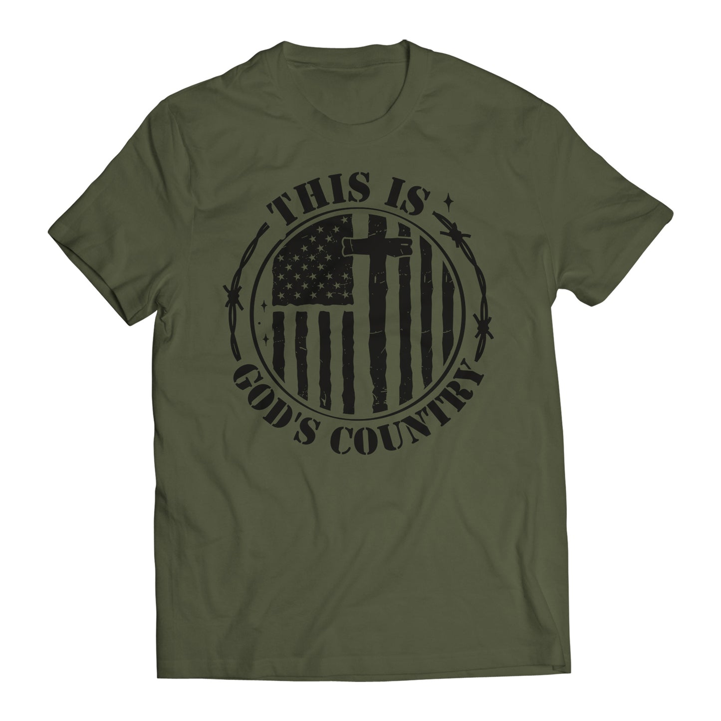 This is God's Country Patriotic Religious Christian Men's Graphic T-Shirt