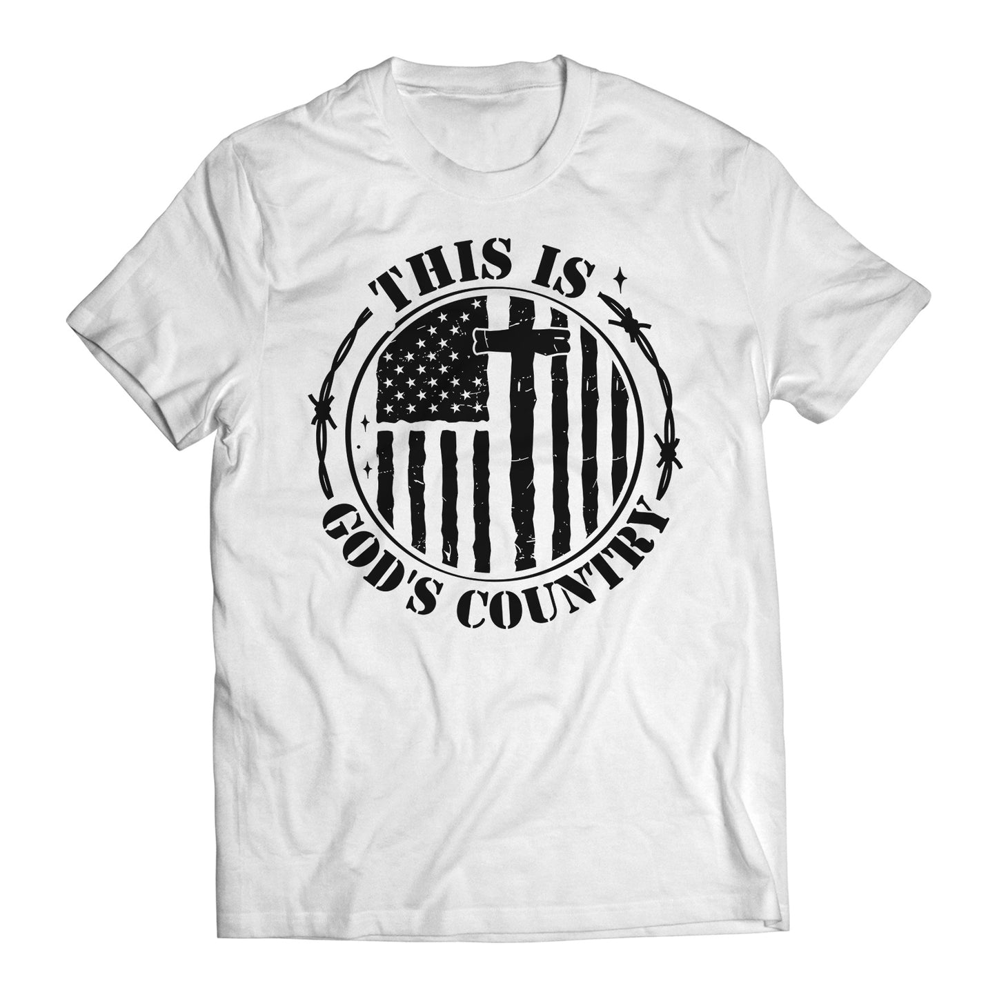 This is God's Country Patriotic Religious Christian Men's Graphic T-Shirt