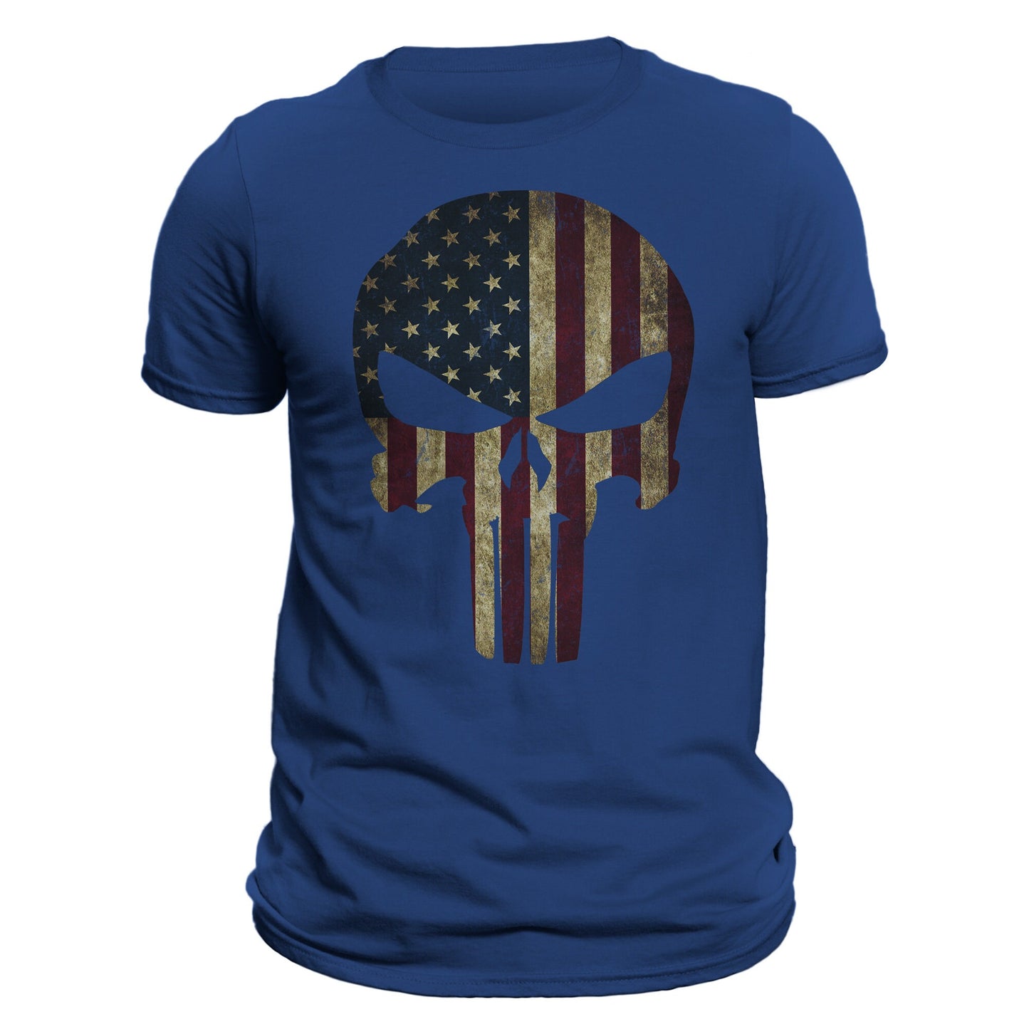 USA Patriotic American Flag Skull Tactical Men's T-Shirt