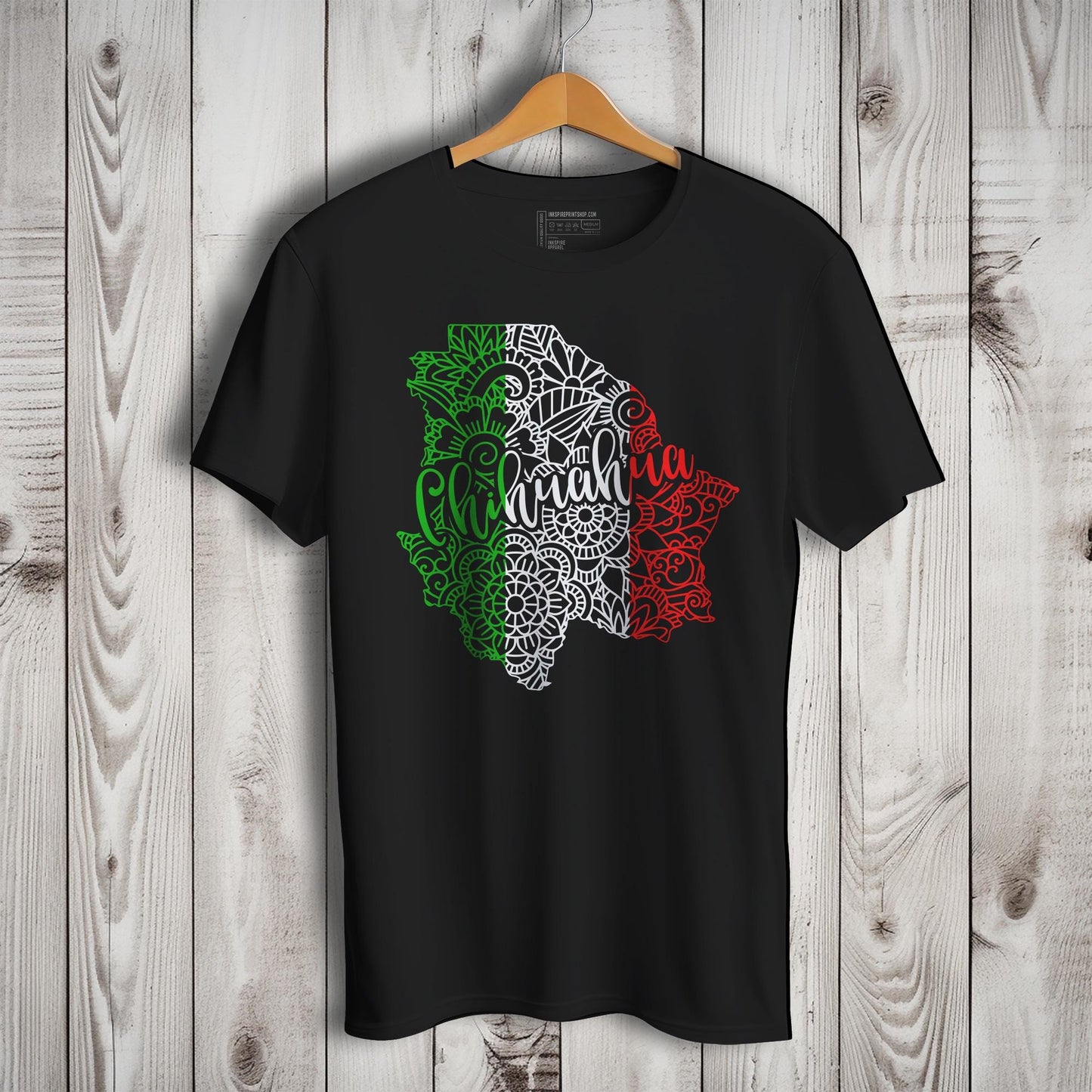 Chihuahua Mexico Patriotic Mexican Short Sleeve T-Shirt- Playera Patriota De Mexico