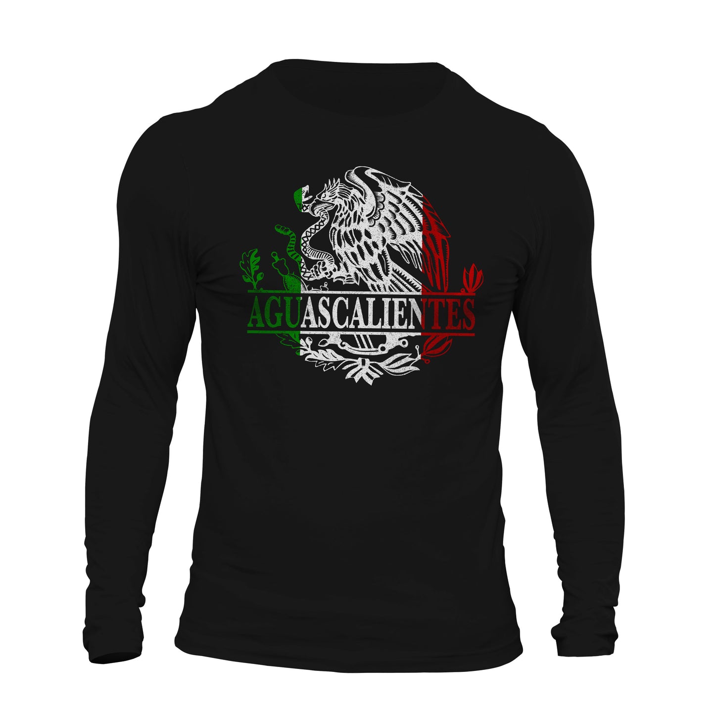 Aguascalientes Mexico Eagle Emblem Mexican Flag Long Sleeve T-Shirt
