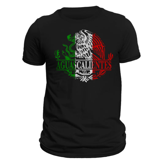 Aguascalientes Mexico Eagle Emblem Mexican Flag T-Shirt