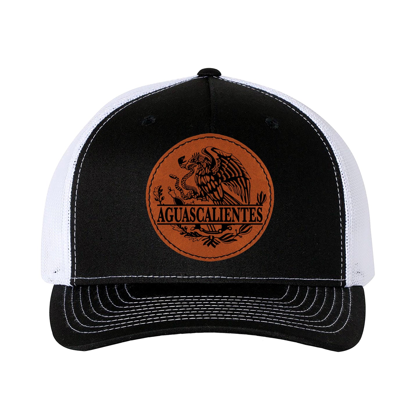 Aguascalientes Mexico Eagle Leather Patch Style Hat Trucker Hat Baseball Cap Mexican Hat