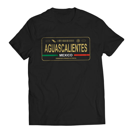 Aguascalientes Mexico License Plate T-Shirt - Playera con Placa de Carro Men's Graphic T-Shirt