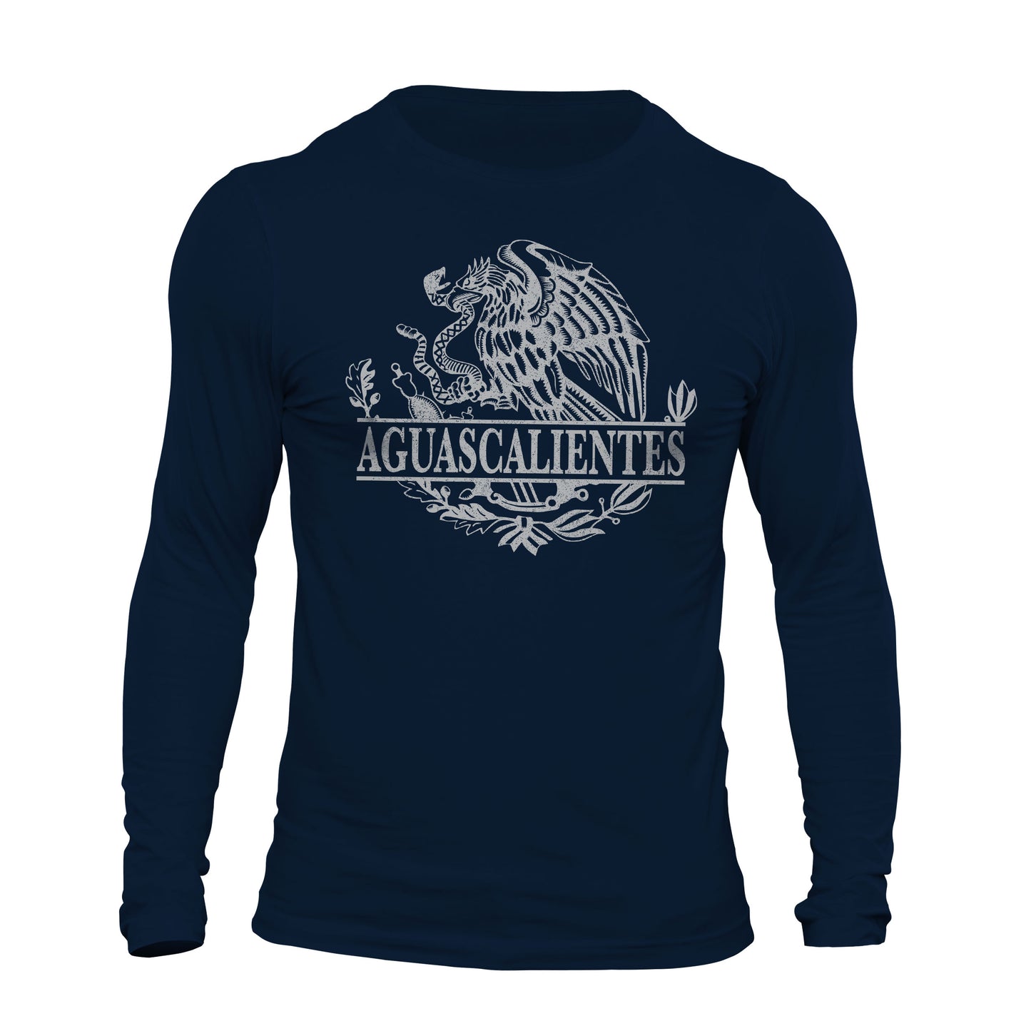Aguascalientes Mexico Eagle Emblem Mexican Flag Long Sleeve T-Shirt