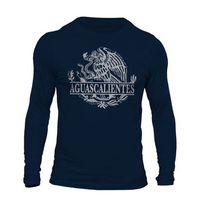 Aguascalientes Mexico Eagle Emblem Mexican Flag Long Sleeve T-Shirt