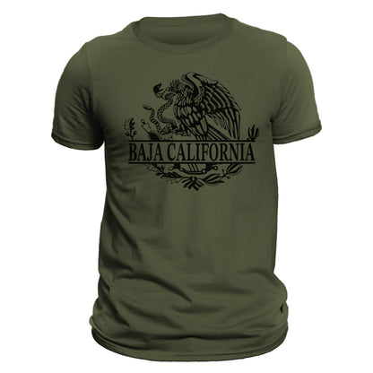 Baja California Mexico Eagle Emblem Mexican Flag T-Shirt