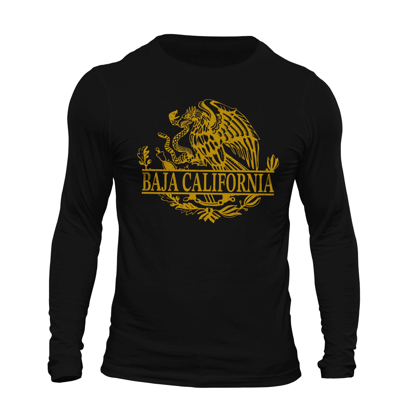 Baja California Mexican Flag Eagle Long Sleeve T-Shirt