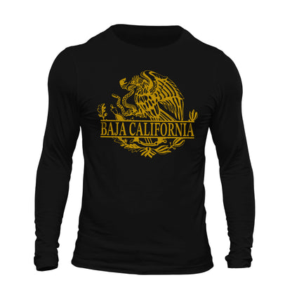 Baja California Mexican Flag Eagle Long Sleeve T-Shirt
