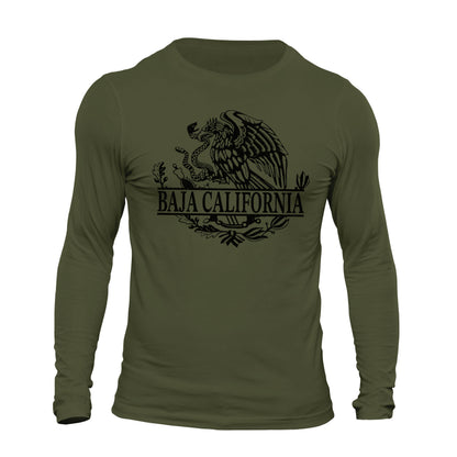 Baja California Mexican Flag Eagle Long Sleeve T-Shirt