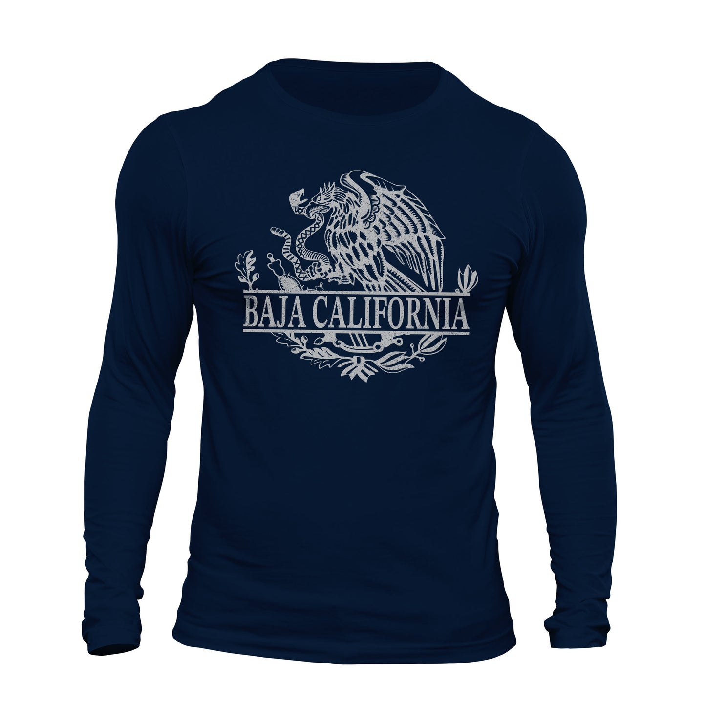 Baja California Mexican Flag Eagle Long Sleeve T-Shirt