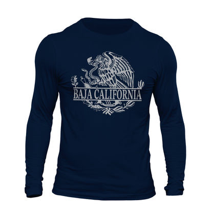 Baja California Mexican Flag Eagle Long Sleeve T-Shirt