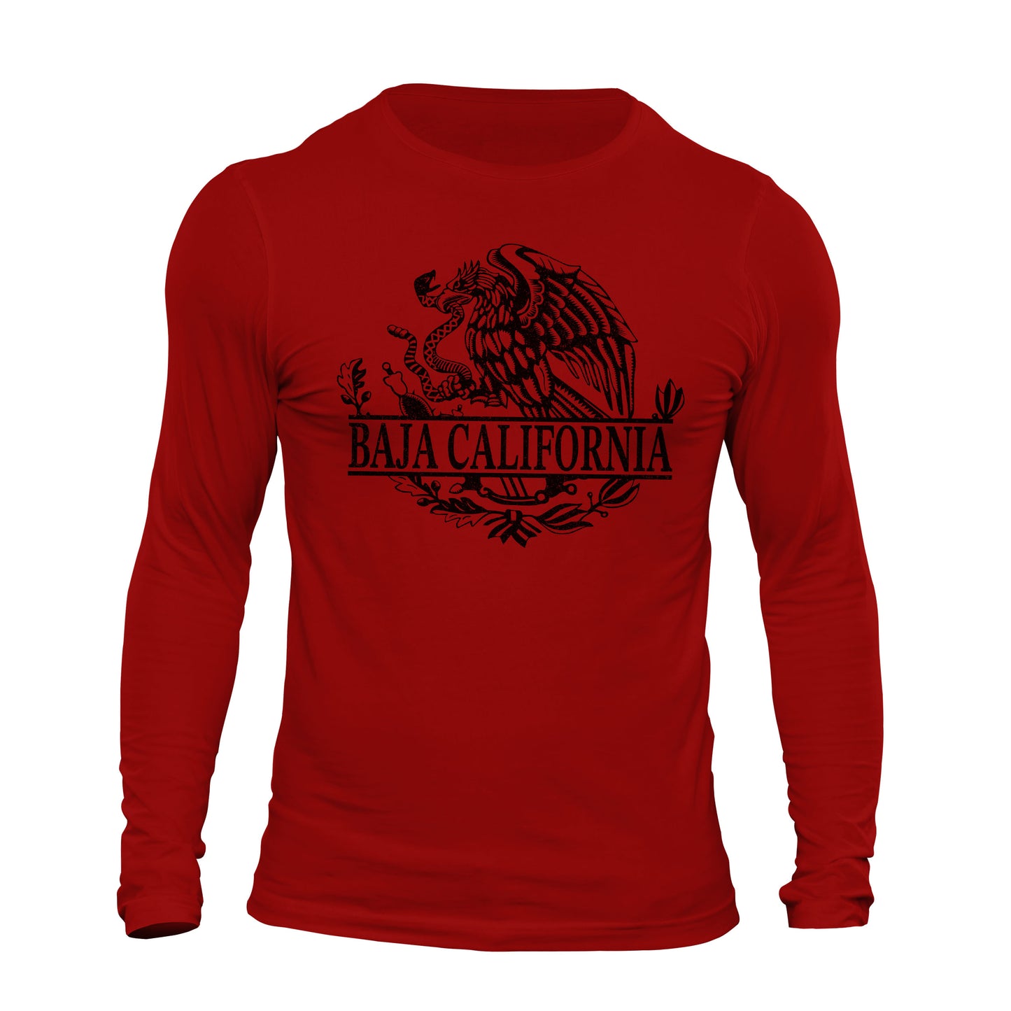 Baja California Mexican Flag Eagle Long Sleeve T-Shirt