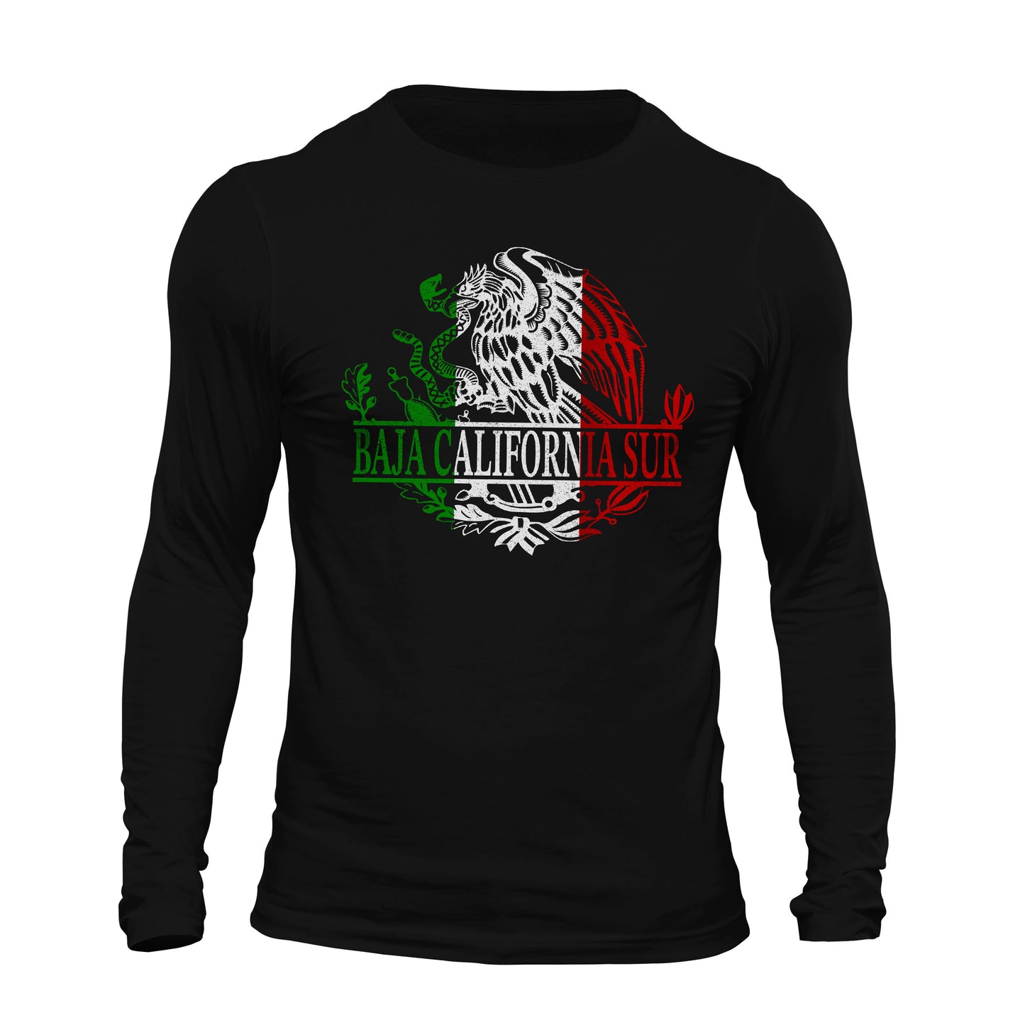 Baja California Sur Mexican Flag Eagle Long Sleeve T-Shirt