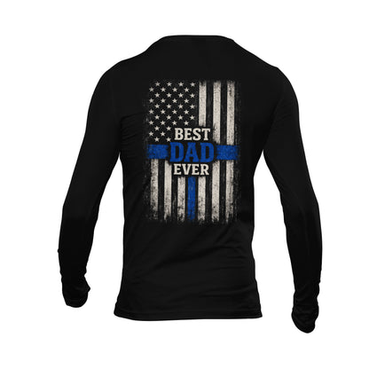 Thin Blue Line Best Dad Ever Long Sleeve T-Shirt