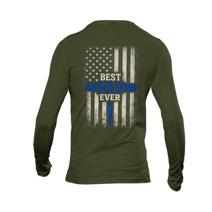 Thin Blue Line Best Dad Ever Long Sleeve T-Shirt