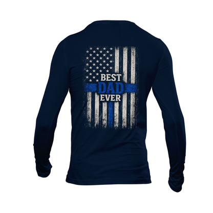 Thin Blue Line Best Dad Ever Long Sleeve T-Shirt