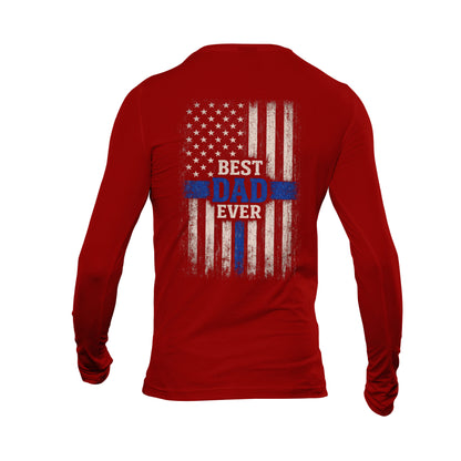 Thin Blue Line Best Dad Ever Long Sleeve T-Shirt