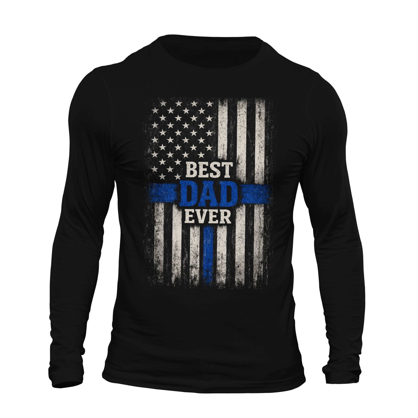 Thin Blue Line Best Dad Ever Long Sleeve T-Shirt