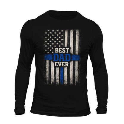 Thin Blue Line Best Dad Ever Long Sleeve T-Shirt