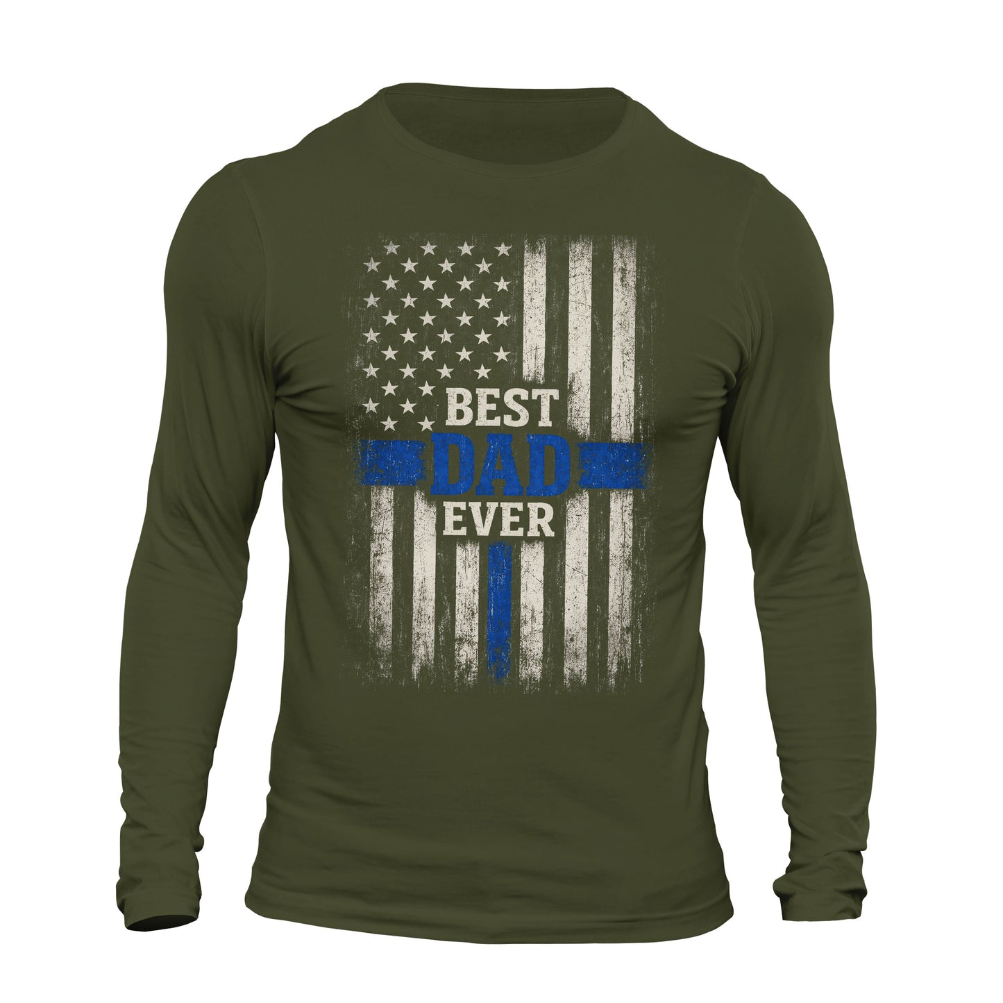 Thin Blue Line Best Dad Ever Long Sleeve T-Shirt