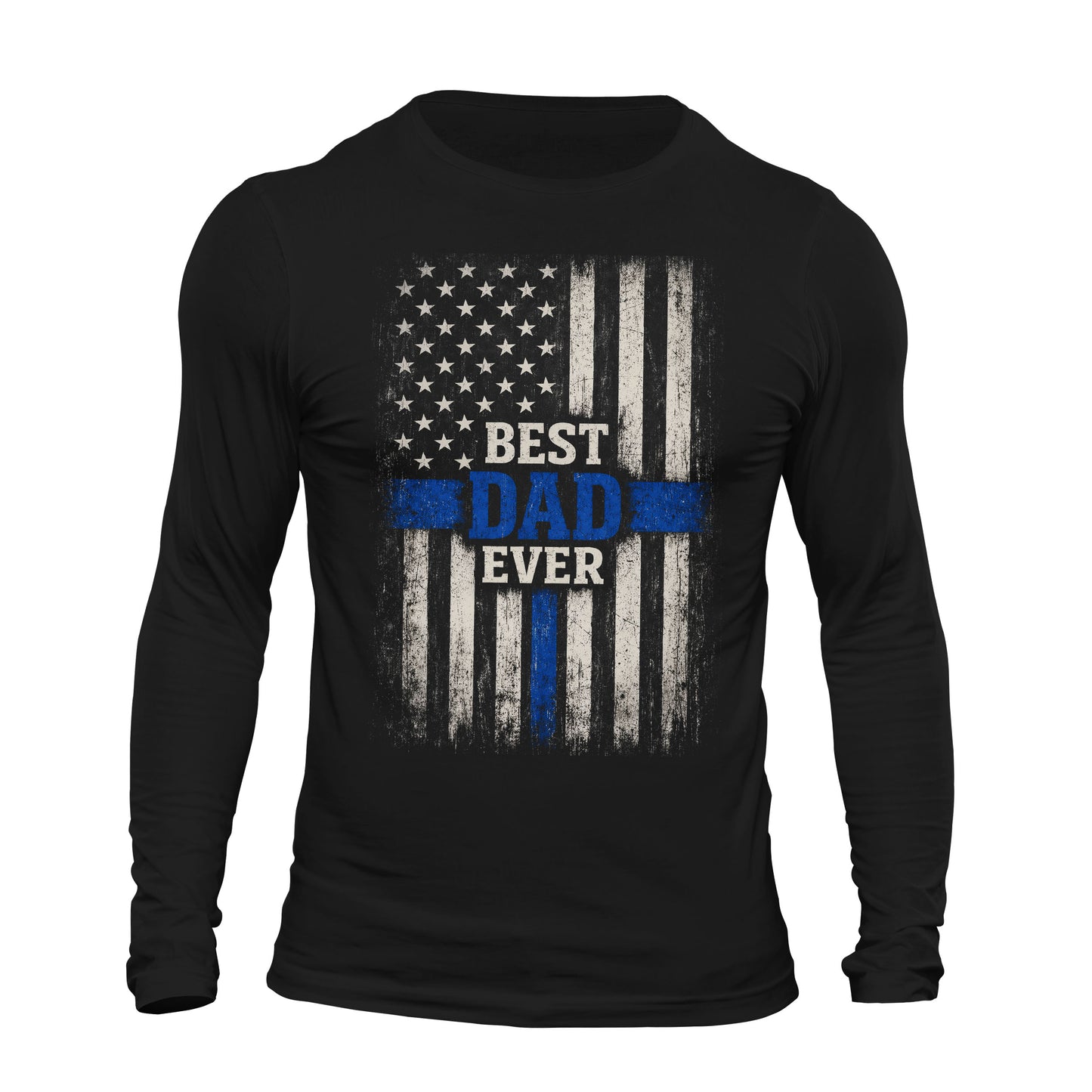Thin Blue Line Best Dad Ever Long Sleeve T-Shirt