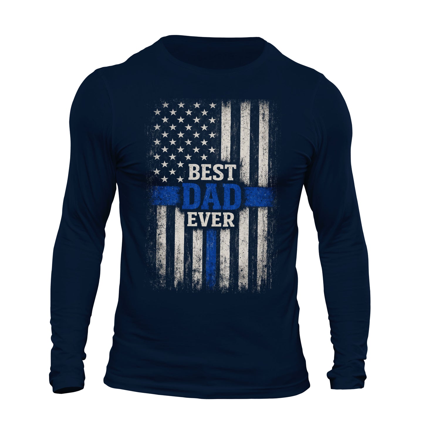 Thin Blue Line Best Dad Ever Long Sleeve T-Shirt