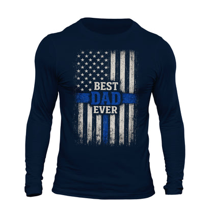 Thin Blue Line Best Dad Ever Long Sleeve T-Shirt
