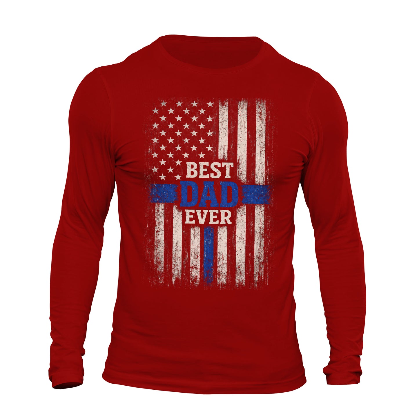 Thin Blue Line Best Dad Ever Long Sleeve T-Shirt