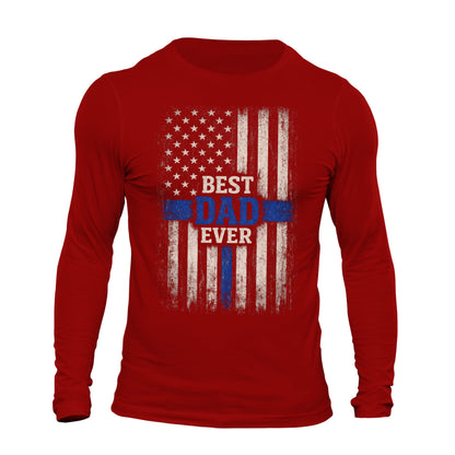 Thin Blue Line Best Dad Ever Long Sleeve T-Shirt