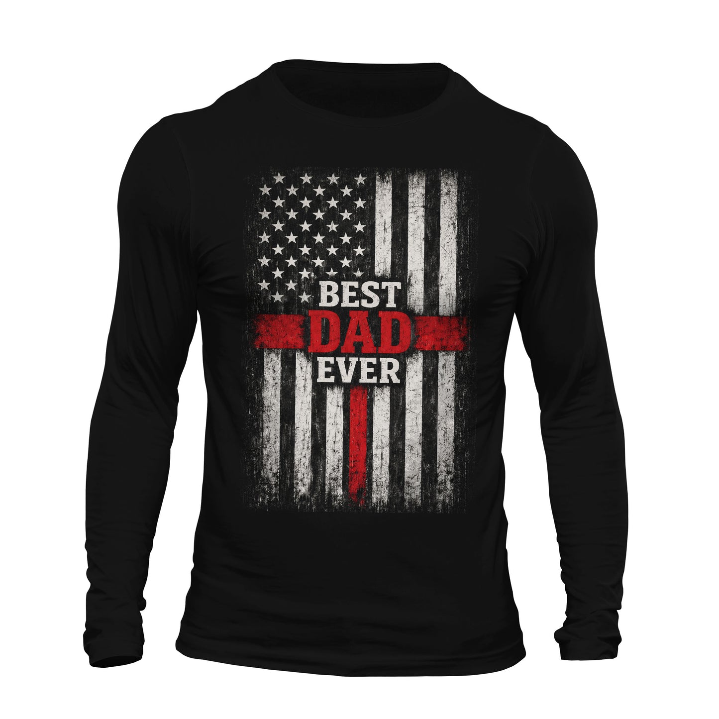 Thin Red Line Best Dad Ever Long Sleeve T-Shirt