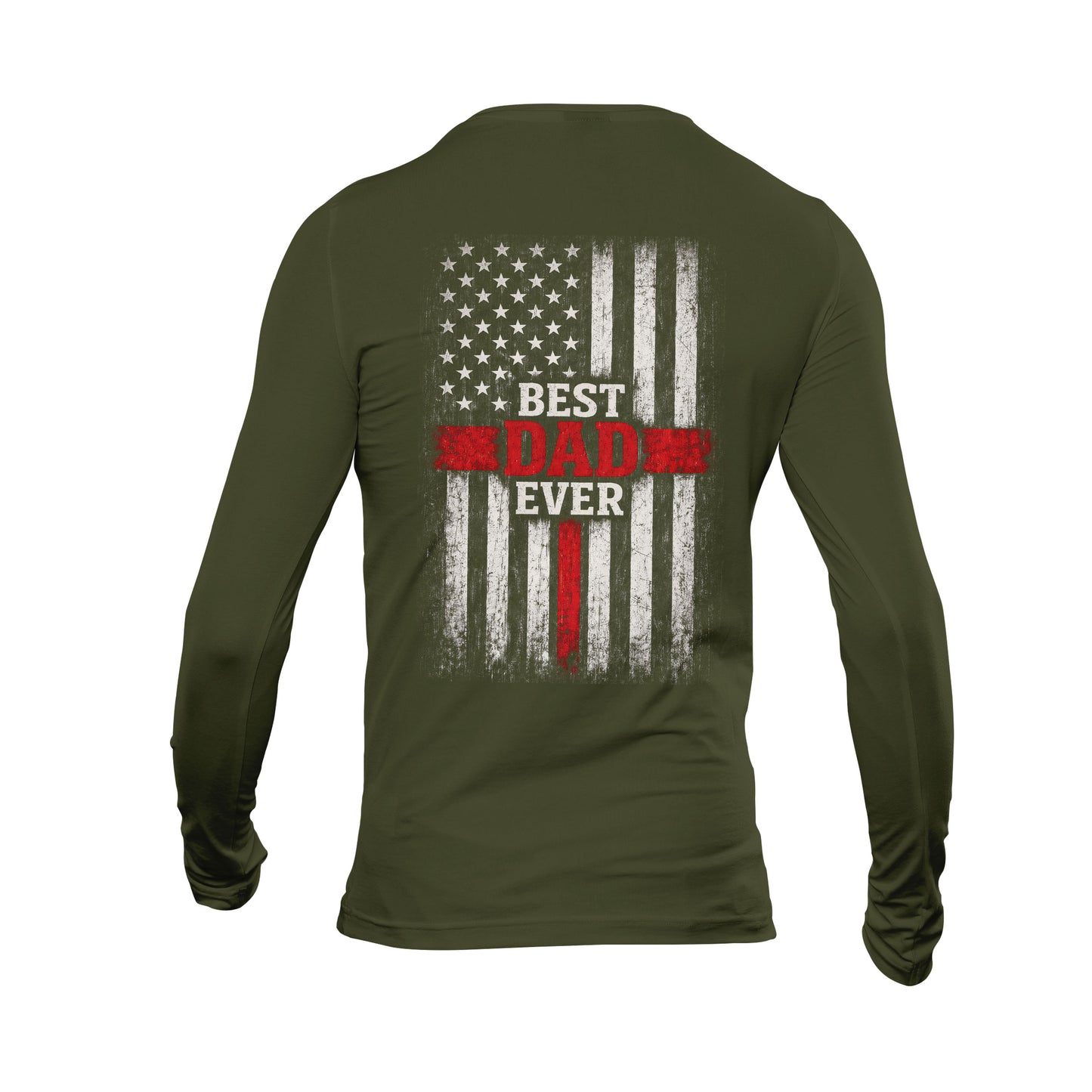 Thin Red Line Best Dad Ever Long Sleeve T-Shirt