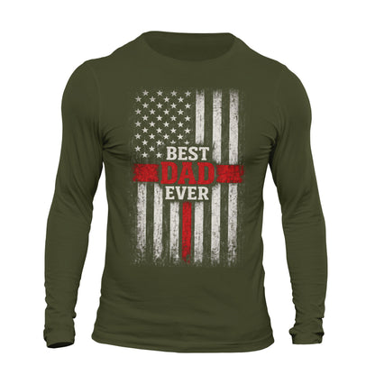 Thin Red Line Best Dad Ever Long Sleeve T-Shirt