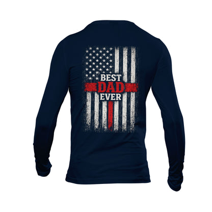 Thin Red Line Best Dad Ever Long Sleeve T-Shirt