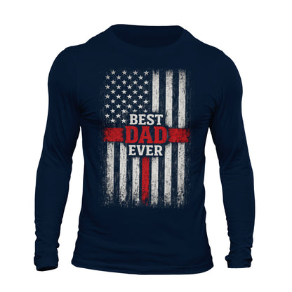 Thin Red Line Best Dad Ever Long Sleeve T-Shirt