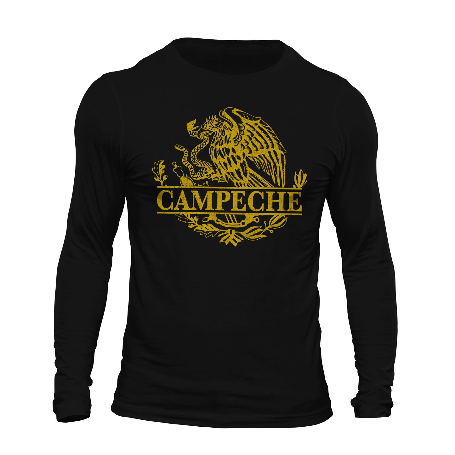 Campeche Mexican Flag Eagle Long Sleeve T-Shirt