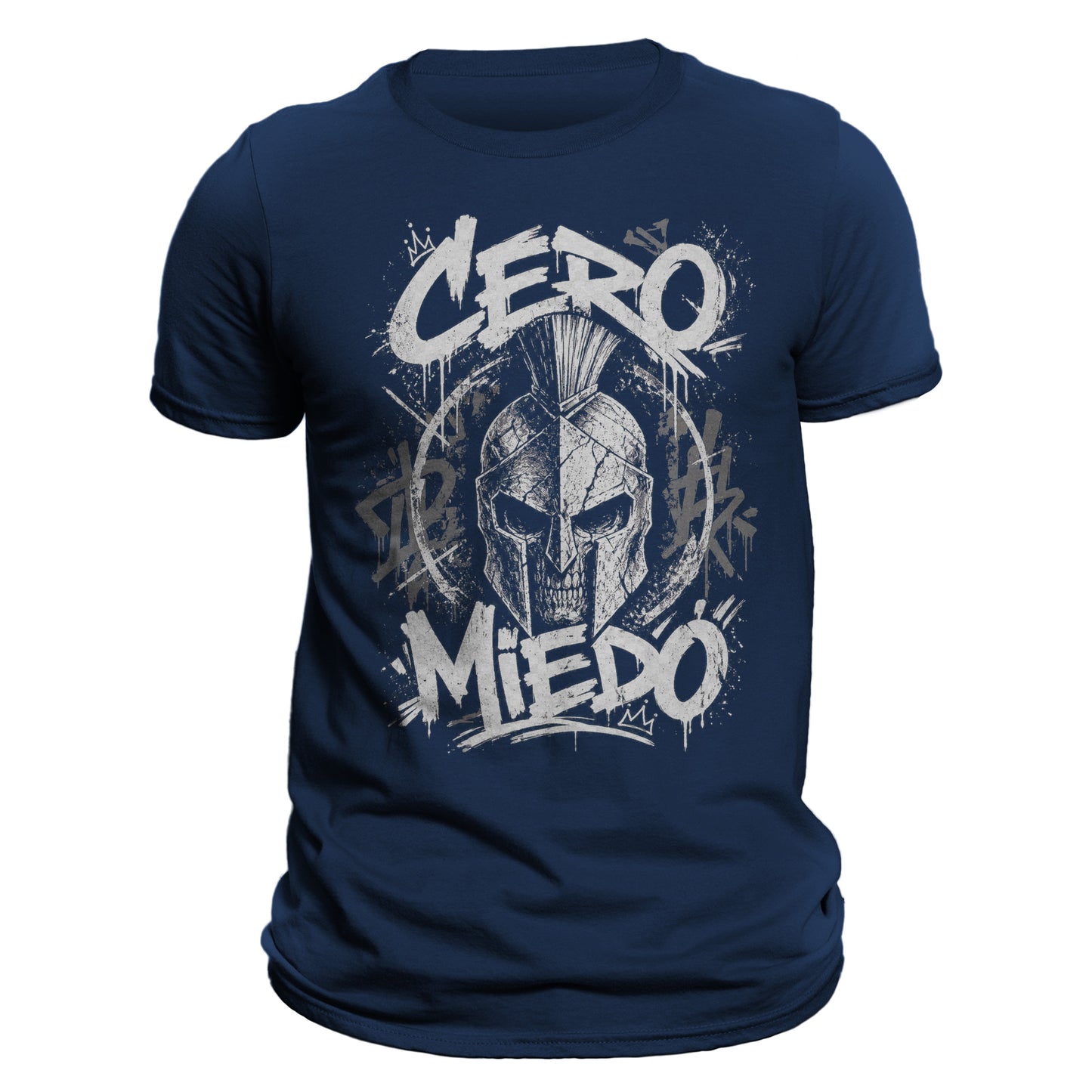 Cero Miedo Spartan T-Shirt – Fearless Warrior Graphic Tee, Skull Helmet Shirt, Mens Streetwear, Gym Motivation Shirt, Latin Pride Apparel
