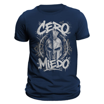 Cero Miedo Spartan T-Shirt – Fearless Warrior Graphic Tee, Skull Helmet Shirt, Mens Streetwear, Gym Motivation Shirt, Latin Pride Apparel