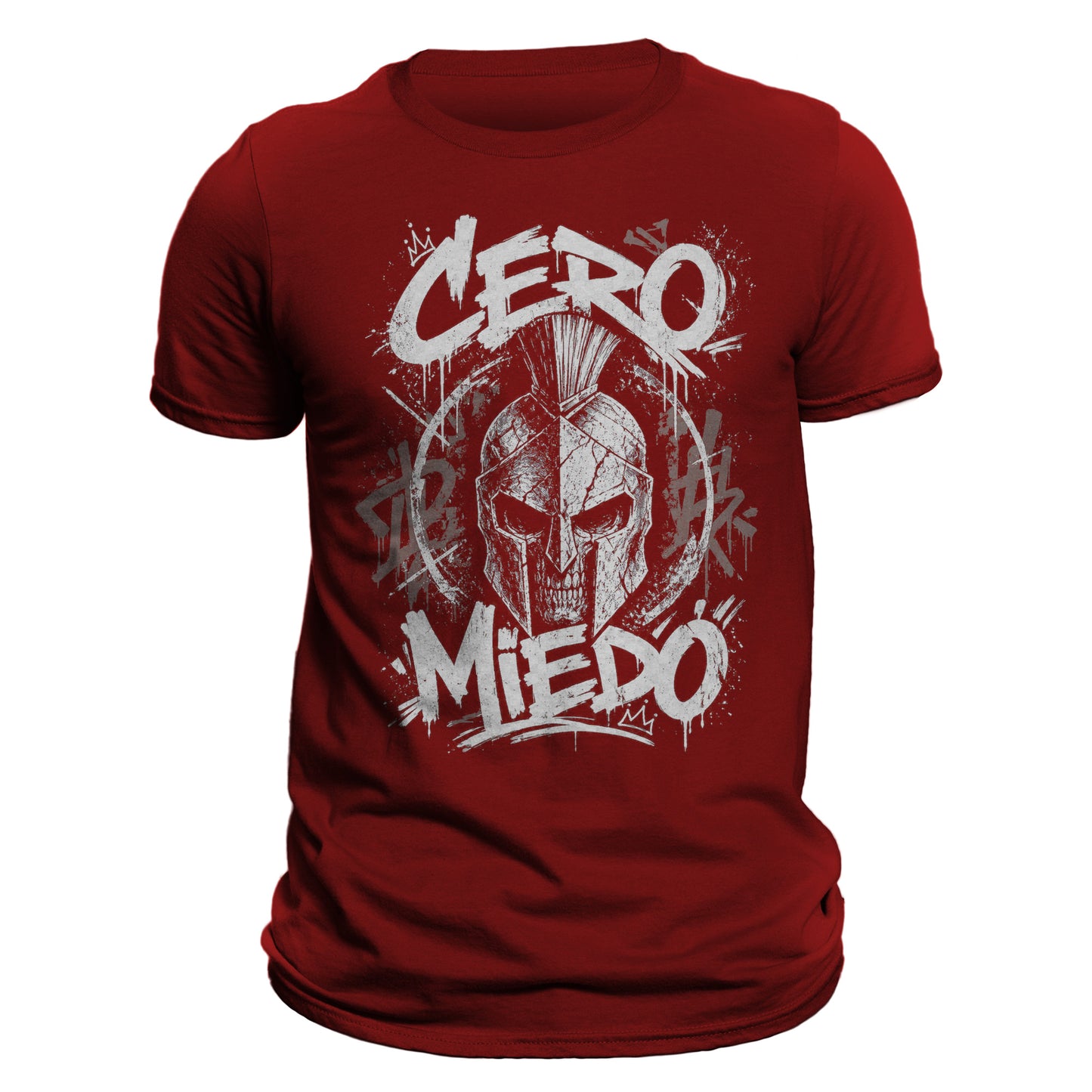 Cero Miedo Spartan T-Shirt – Fearless Warrior Graphic Tee, Skull Helmet Shirt, Mens Streetwear, Gym Motivation Shirt, Latin Pride Apparel