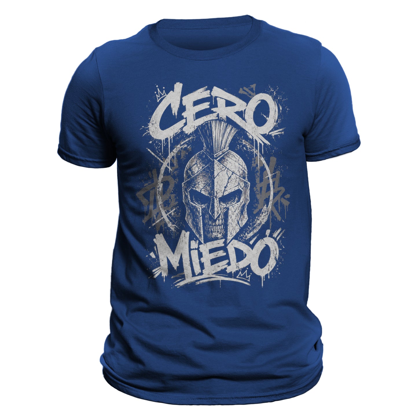 Cero Miedo Spartan T-Shirt – Fearless Warrior Graphic Tee, Skull Helmet Shirt, Mens Streetwear, Gym Motivation Shirt, Latin Pride Apparel